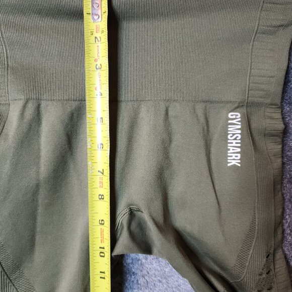 GYMSHARK Women's Small Athleisure Skinny Leggings Green Workout Yoga High Waist - Picture 8 of 10